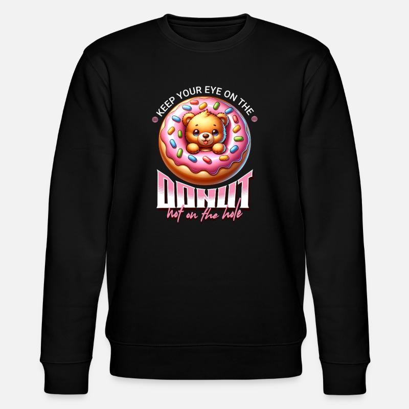 Donut bear motif with icing - Stanley/Stella CHANGER Unisex Organic Sweatshirt - black