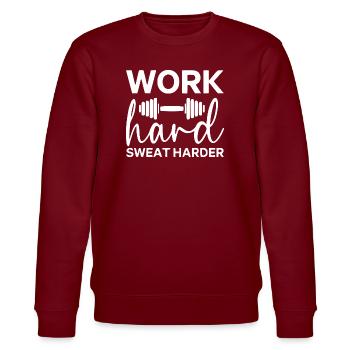 Conception manuscrite de fitness motivant - Sweat bio CHANGER Stanley/Stella Unisexe - bordeaux - Devant - Nik (191cm) & Marisol (170cm)