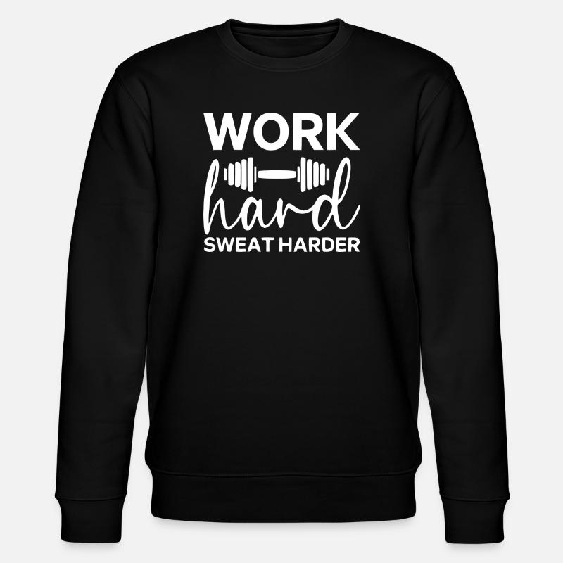 Motivational Weightlifting Workout Design - Stanley/Stella CHANGER Unisex Organic Sweatshirt - black