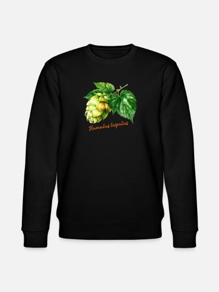 Humulus lupulus - botanical illustration - Stanley/Stella CHANGER Unisex Organic Sweatshirt - black