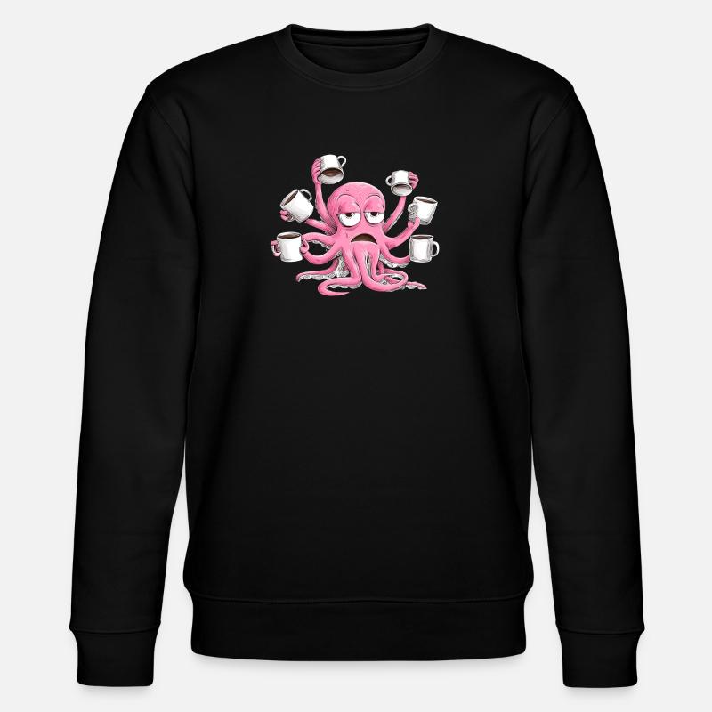 Musty Squid Coffee Enjoyment - Stanley/Stella CHANGER Unisex Organic Sweatshirt - black
