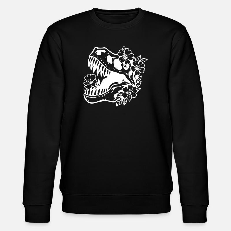 Blumen Dinosaurier Silhouette Design - Stanley/Stella Unisex Bio-Sweatshirt CHANGER  - Schwarz