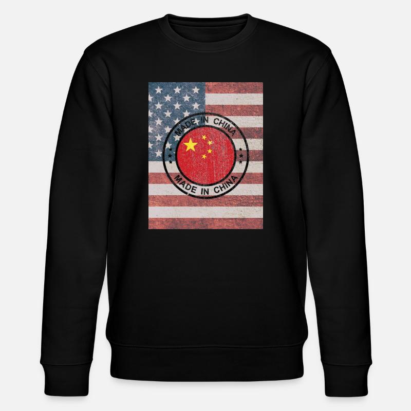 Drapeau américain avec sceau chinois - Sweat bio CHANGER Stanley/Stella Unisexe - noir