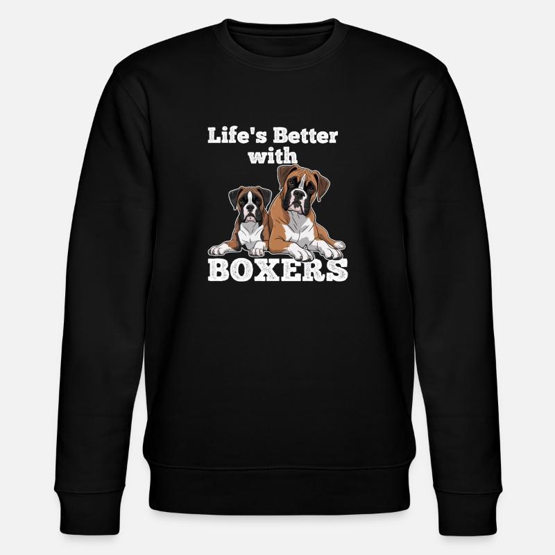 Life's Better With Boxers - Stanley/Stella CHANGER Unisex Organic Sweatshirt - black