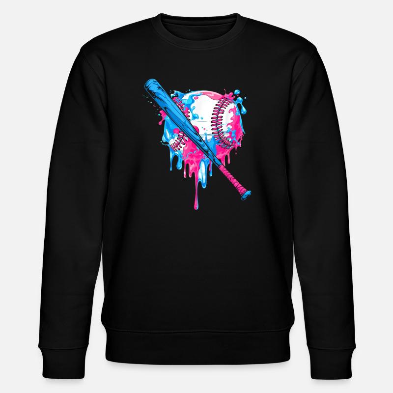 Lebendiges Baseball-Herz-Splash-Design - Stanley/Stella Unisex Bio-Sweatshirt CHANGER  - Schwarz