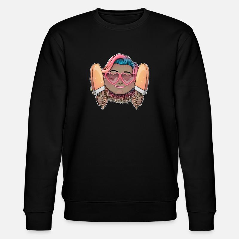Crème sucrée amour illustration - Sweat bio CHANGER Stanley/Stella Unisexe - noir
