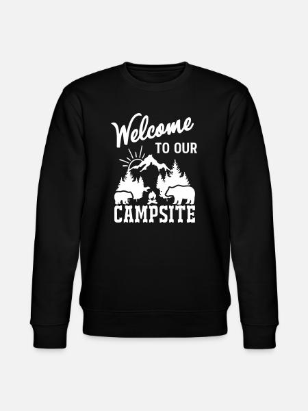 Mountain Nature Campfire Scene - Stanley/Stella CHANGER Unisex Organic Sweatshirt - black