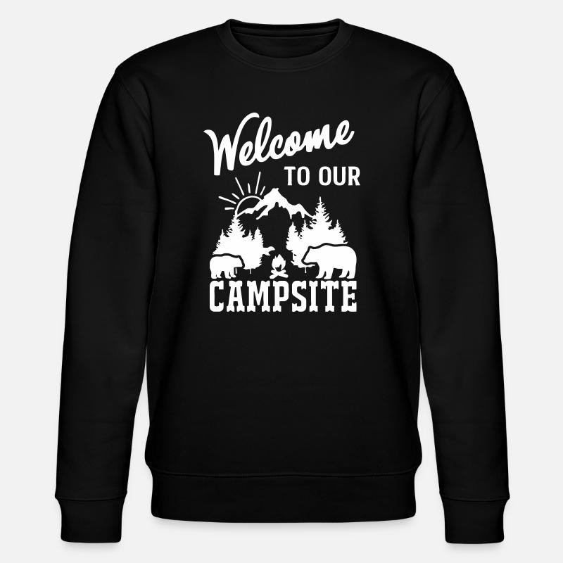 Mountain Nature Campfire Scene - Stanley/Stella CHANGER Unisex Organic Sweatshirt - black