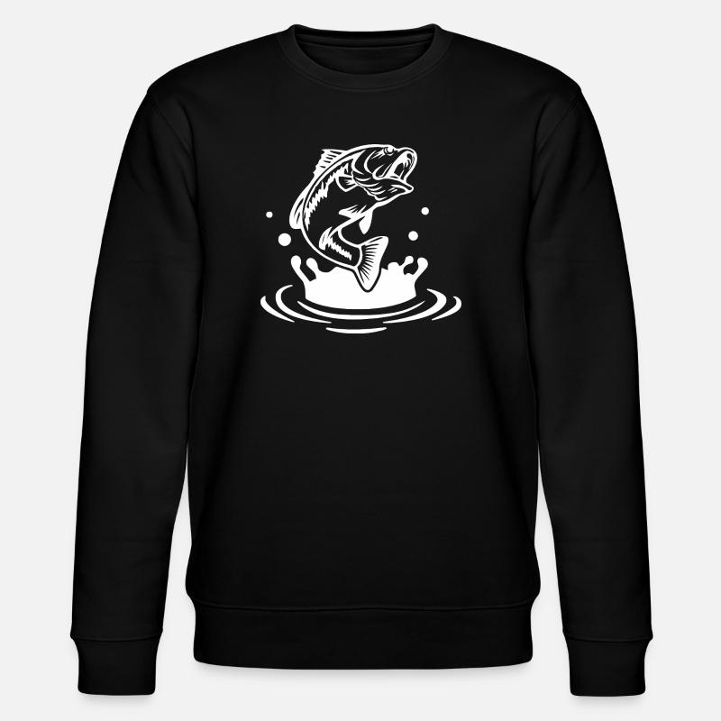 Dynamische Fischsprung-Illustration - Stanley/Stella Unisex Bio-Sweatshirt CHANGER  - Schwarz