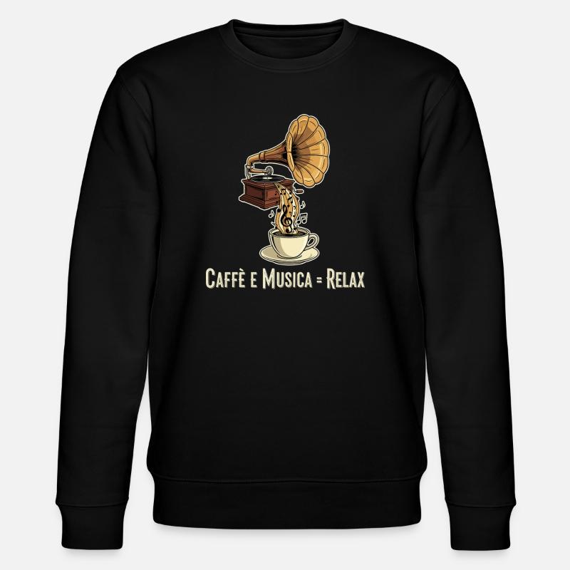 Caffè e Musica = Relax - Stanley/Stella CHANGER Unisex Organic Sweatshirt - black