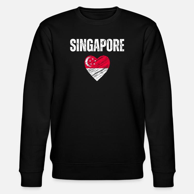 J’aime Singapour, le drapeau de Singapour - Sweat bio CHANGER Stanley/Stella Unisexe - noir