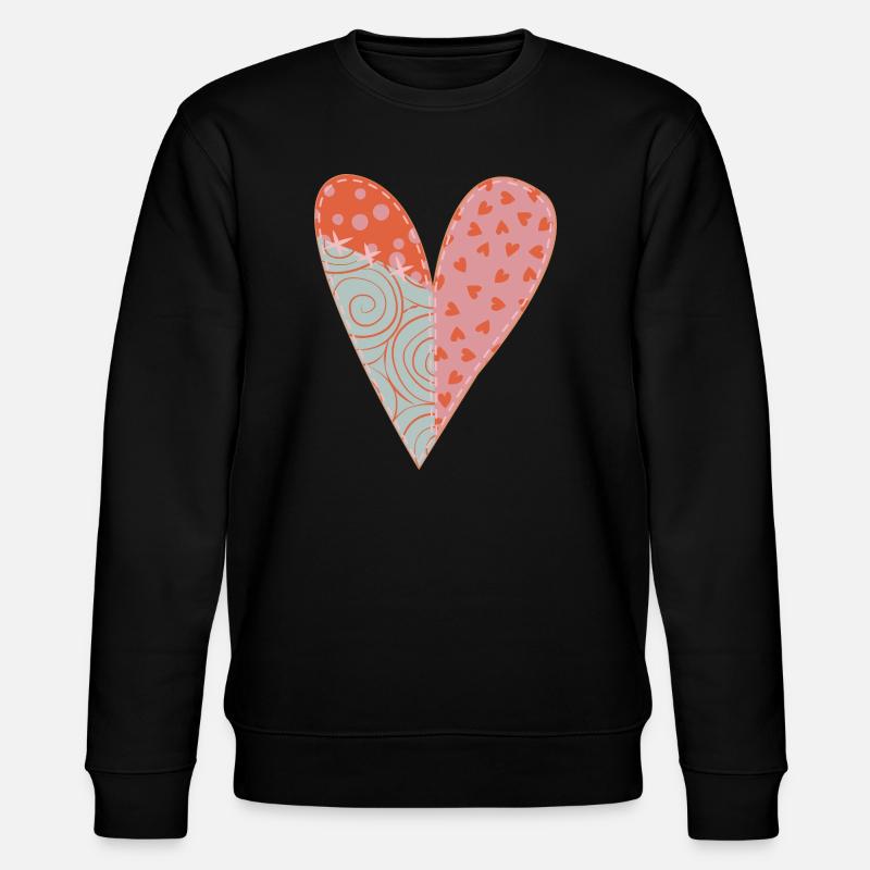 Patchwork Herz Nr. 1 - Stanley/Stella Unisex Bio-Sweatshirt CHANGER  - Schwarz
