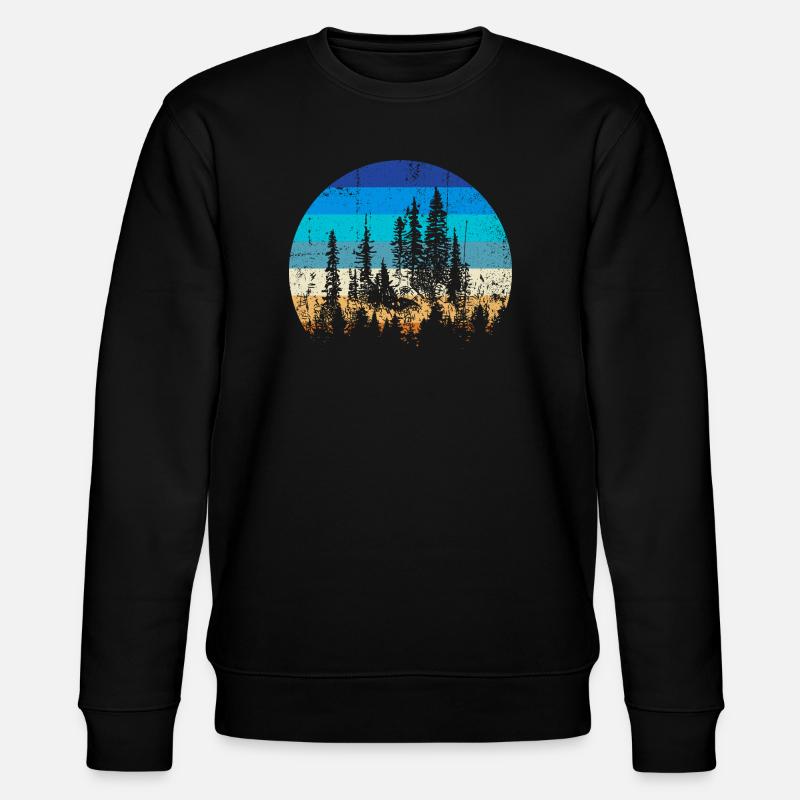 Sunset Forest Silhouette Print - Stanley/Stella Unisex Bio-Sweatshirt CHANGER  - Schwarz