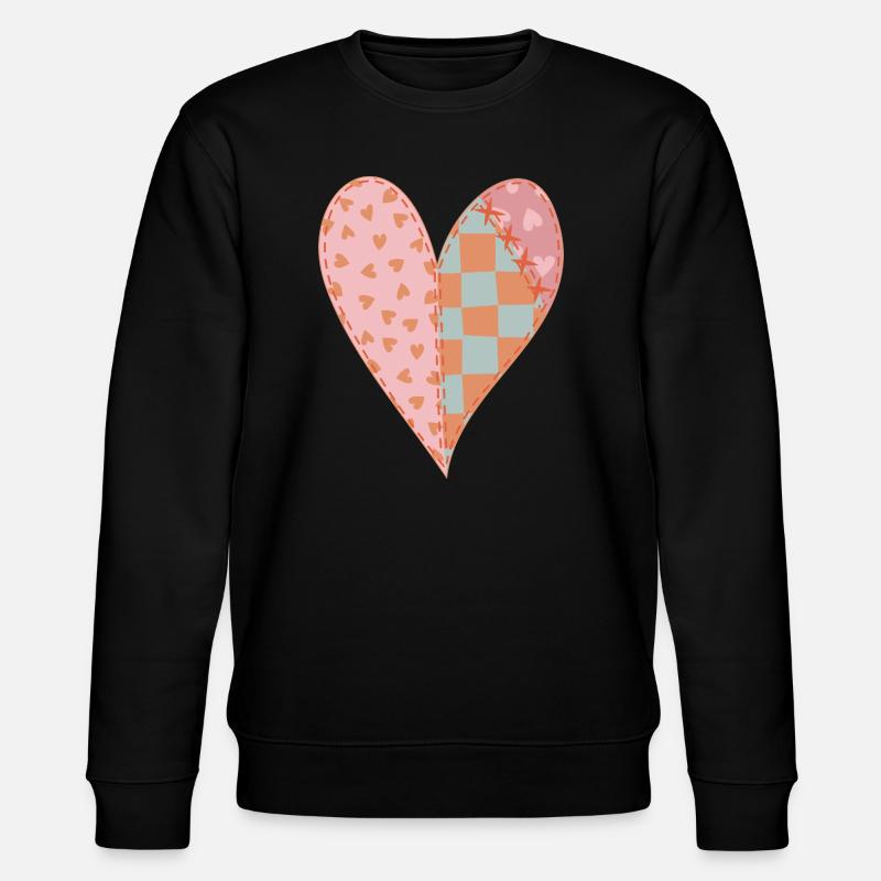 Coeur Patchwork No2 - Sweat bio CHANGER Stanley/Stella Unisexe - noir
