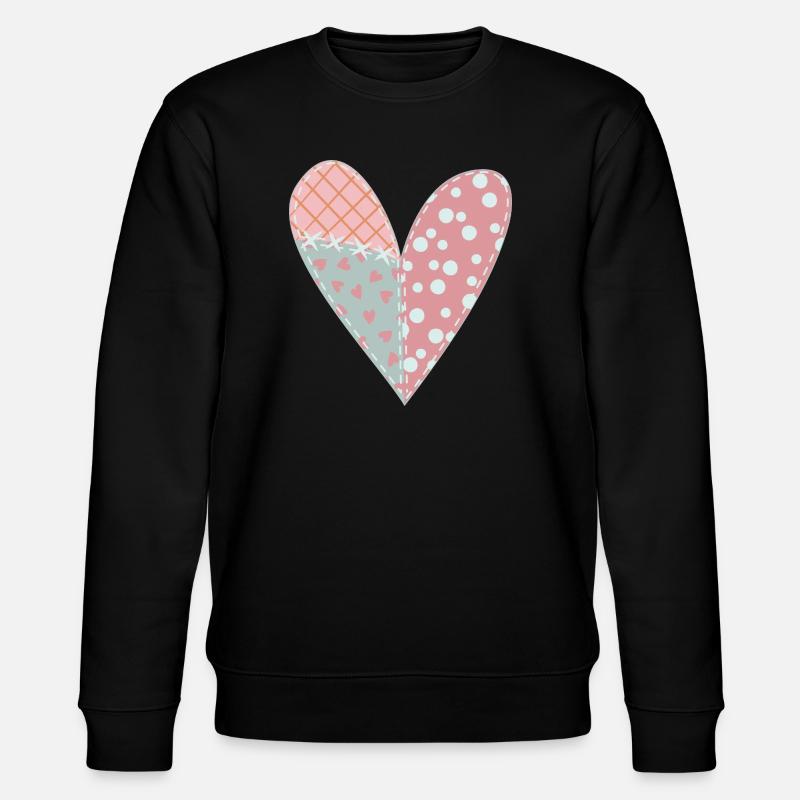 Patchwork Herz Nr. 6 - Stanley/Stella Unisex Bio-Sweatshirt CHANGER  - Schwarz