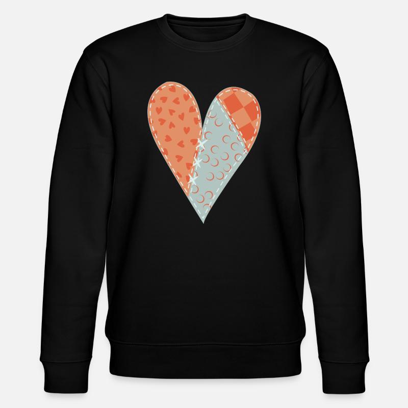 Patchwork Herz Nr. 12 - Stanley/Stella Unisex Bio-Sweatshirt CHANGER  - Schwarz