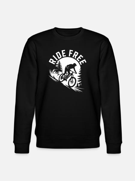Ride Free Mountain Biking Tee - Stanley/Stella CHANGER Unisex Organic Sweatshirt - black