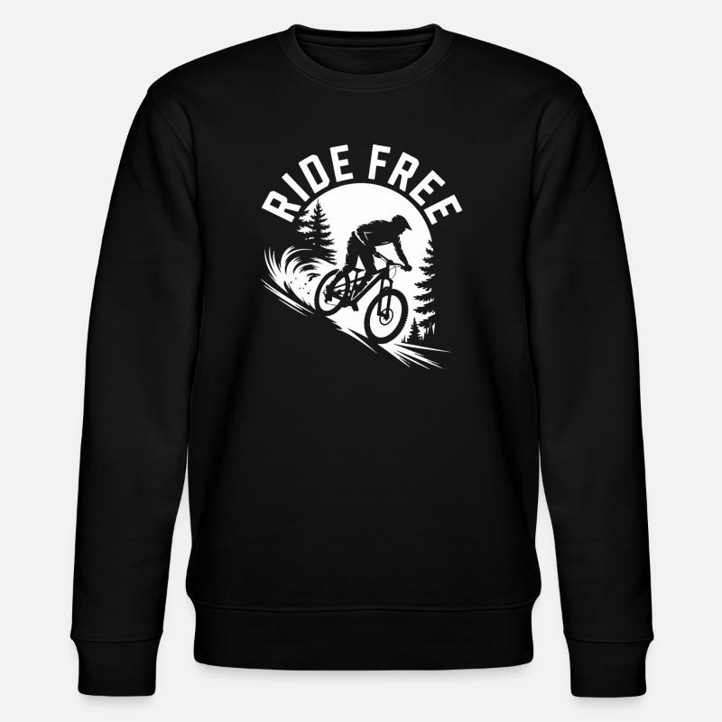 Ride Free Mountain Biking Tee - Stanley/Stella CHANGER Unisex Organic Sweatshirt - black