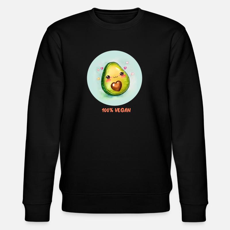 Vegane Avocado - Stanley/Stella Unisex Bio-Sweatshirt CHANGER  - Schwarz