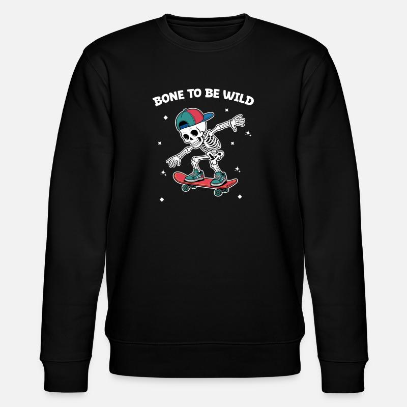 Skull Skeleton Skateboard Adventure - Sweat bio CHANGER Stanley/Stella Unisexe - noir