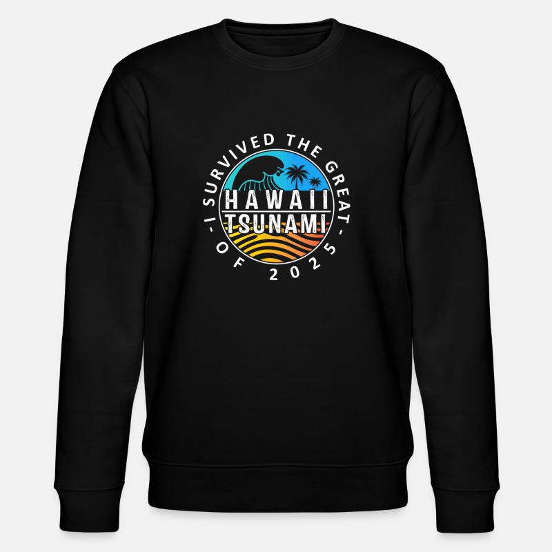 Hawaii-Tsunami-Überlebensabzeichen - Stanley/Stella Unisex Bio-Sweatshirt CHANGER  - Schwarz