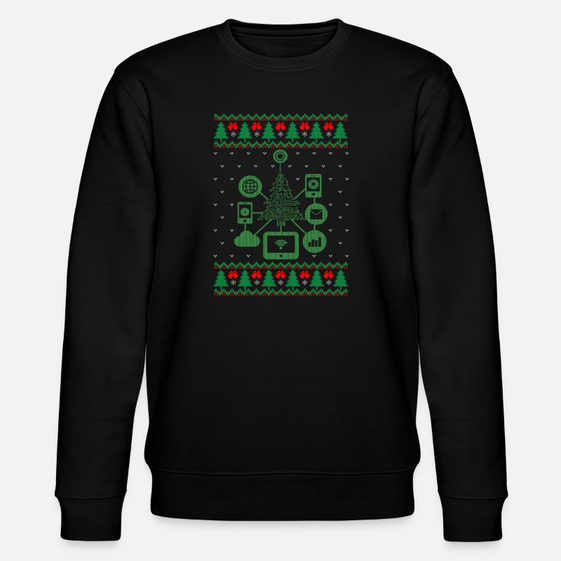 IT XMAS – Lustiger Nerd-Weihnachten - Stanley/Stella Unisex Bio-Sweatshirt CHANGER  - Schwarz
