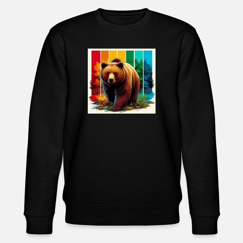 Bär - Stanley/Stella Unisex Bio-Sweatshirt CHANGER  - Schwarz