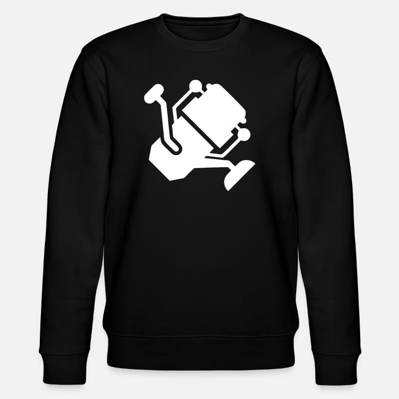 Weiße Angelrolle Silhouette - Stanley/Stella Unisex Bio-Sweatshirt CHANGER  - Schwarz