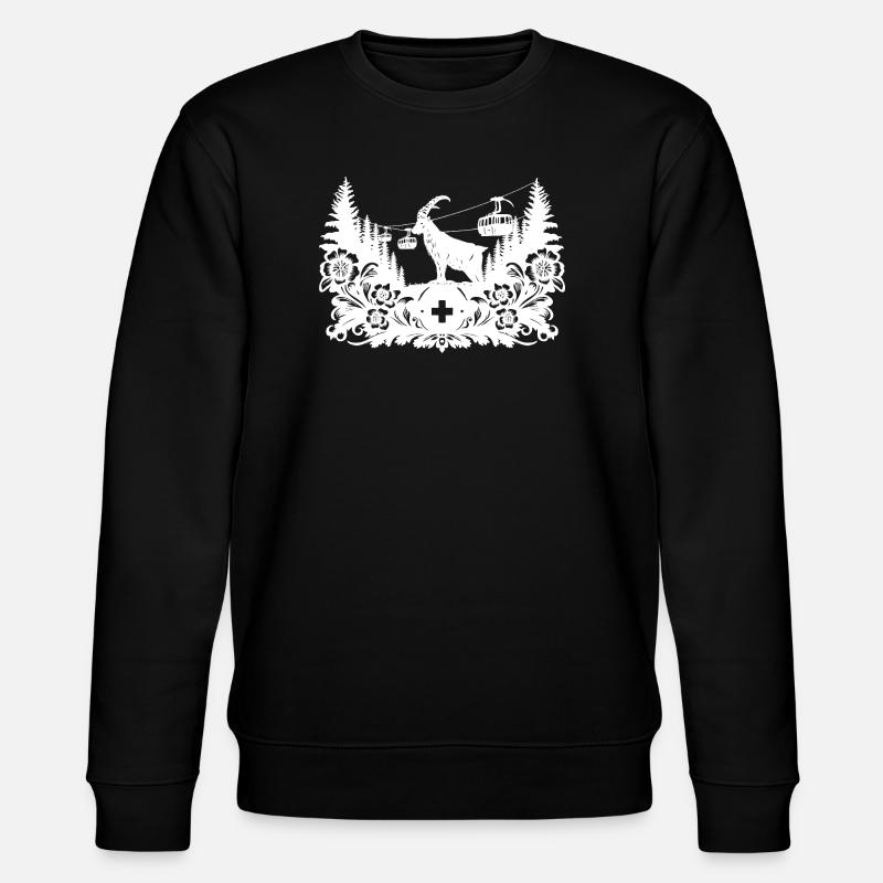Steinbock_1_white_ - Stanley/Stella Unisex Bio-Sweatshirt CHANGER  - Schwarz
