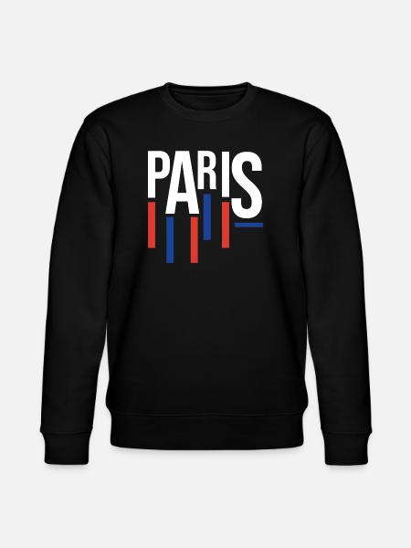 Pariser Typografie mit Flaggenakzenten - Stanley/Stella Unisex Bio-Sweatshirt CHANGER - Schwarz