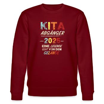 Daycare Graduates 2025: A Legend Leaves the Grounds - Stanley/Stella CHANGER Unisex Organic Sweatshirt - burgundy - Front - Nik (191cm) & Marisol (170cm)