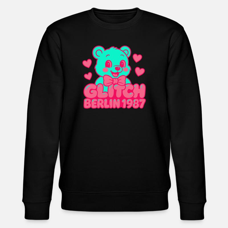 Glitch Berlin Supercute - Stanley/Stella Unisex Bio-Sweatshirt CHANGER  - Schwarz