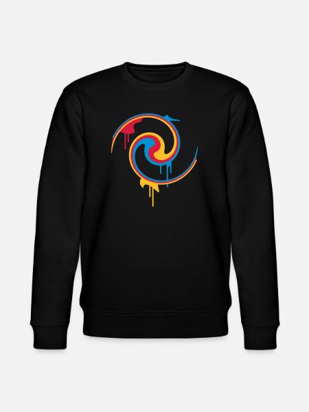 Bunte Farbspirale mit Graffiti-Stil - Stanley/Stella Unisex Bio-Sweatshirt CHANGER - Schwarz