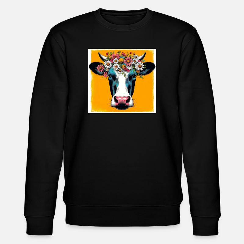Kuh - Stanley/Stella Unisex Bio-Sweatshirt CHANGER  - Schwarz