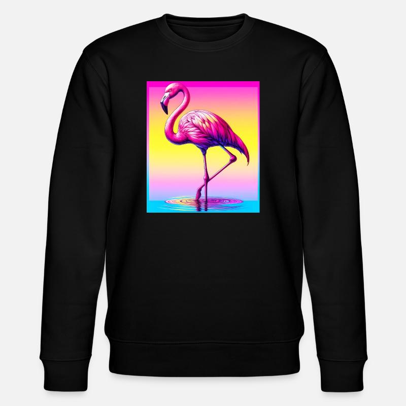 Flamingo - Stanley/Stella Unisex Bio-Sweatshirt CHANGER  - Schwarz