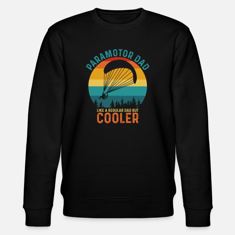 Papa Cool Retro Gleitschirm Design - Stanley/Stella Unisex Bio-Sweatshirt CHANGER - Schwarz