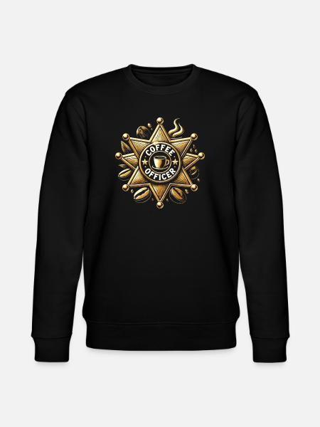 Coffee Officer Badge Design - Stanley/Stella CHANGER Unisex Organic Sweatshirt - black