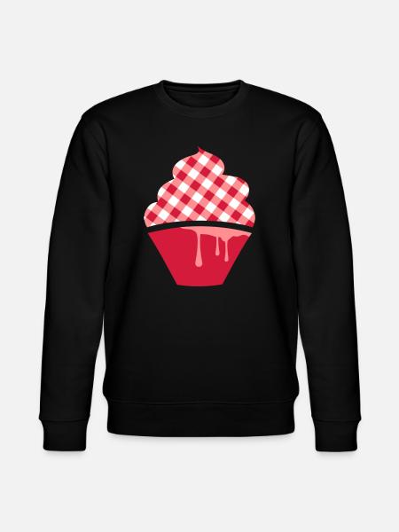 Stylized cupcake with check topping - Stanley/Stella CHANGER Unisex Organic Sweatshirt - black