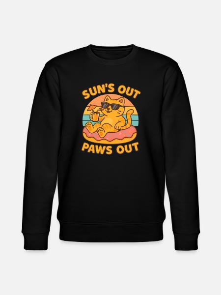 Sommer Katze - Stanley/Stella Unisex Bio-Sweatshirt CHANGER - Schwarz