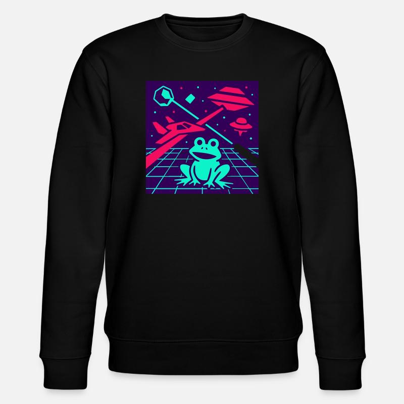 Space Frog - Stanley/Stella Unisex Bio-Sweatshirt CHANGER  - Schwarz