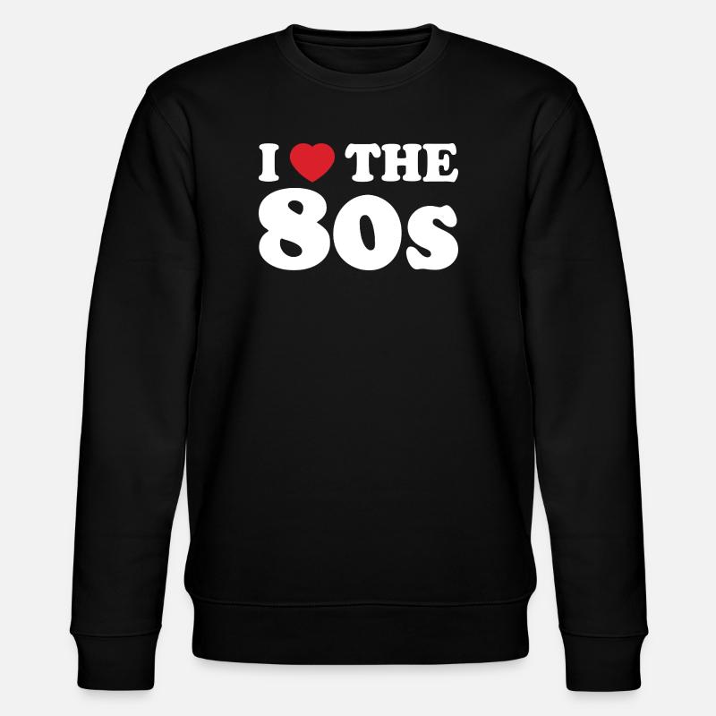 Liebe zu den 80ern - Stanley/Stella Unisex Bio-Sweatshirt CHANGER  - Schwarz