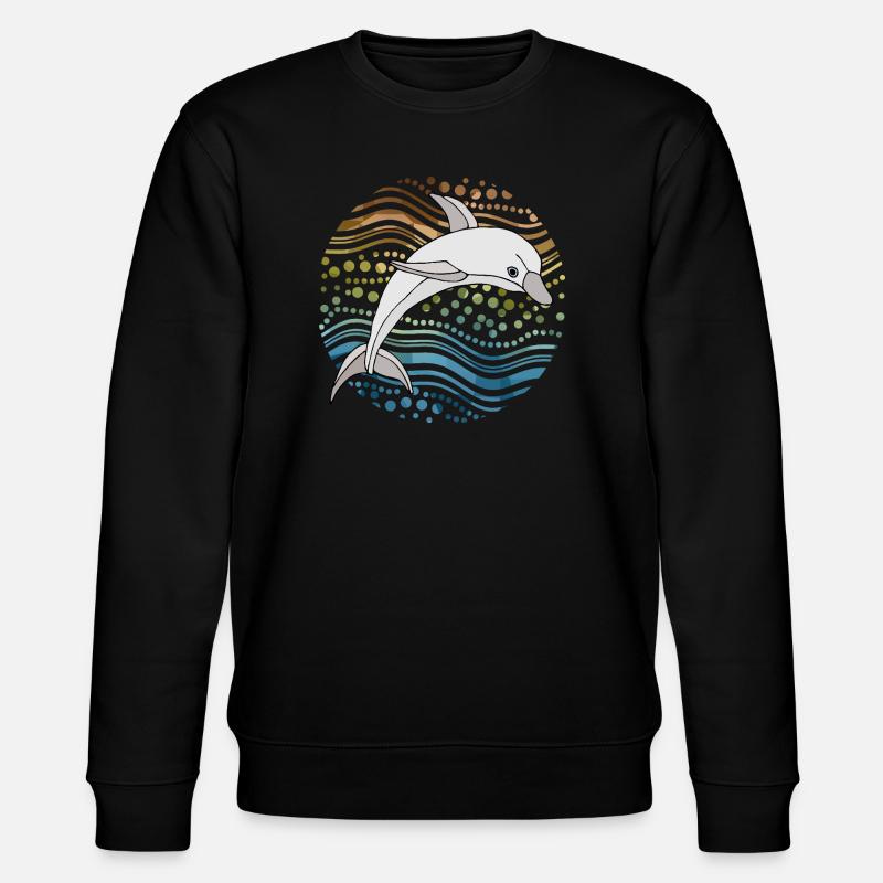 Dauphin dans des vagues abstraites - Sweat bio CHANGER Stanley/Stella Unisexe - noir