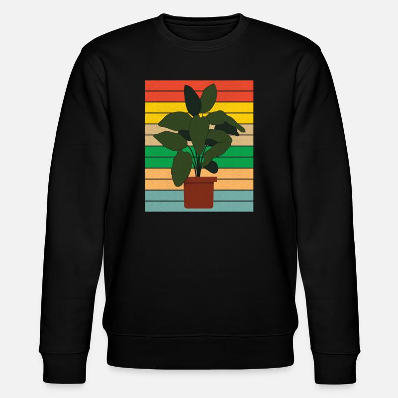Plante d’intérieur en pot plat retro - Sweat bio CHANGER Stanley/Stella Unisexe - noir