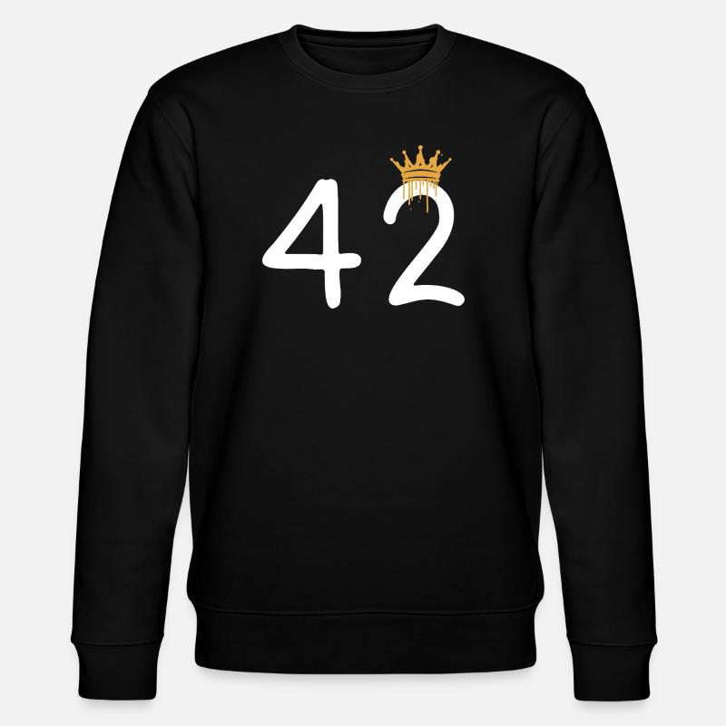 Graffiti-Zahl 42 mit Krone - Stanley/Stella Unisex Bio-Sweatshirt CHANGER - Schwarz
