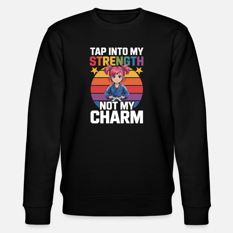 Mädchen im Karateanzug mit Regenbogen-Motiv - Stanley/Stella Unisex Bio-Sweatshirt CHANGER  - Schwarz