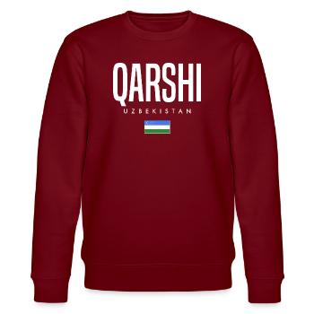 Qarshi Ouzbékistan - Sweat bio CHANGER Stanley/Stella Unisexe - bordeaux - Devant - Nik (191cm) & Marisol (170cm)