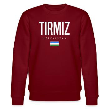 Tirmiz Usbekistan - Stanley/Stella Unisex Bio-Sweatshirt CHANGER  - Burgunderrot - Vorne - Nik (191cm) & Marisol (170cm)