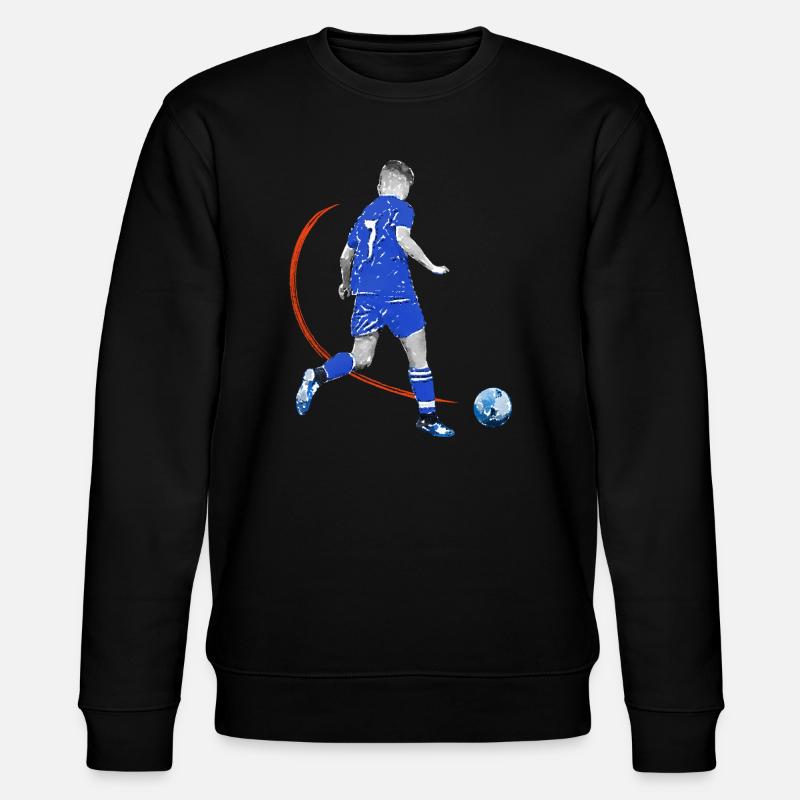 Fussballspieler mit Ball - Stanley/Stella Unisex Bio-Sweatshirt CHANGER  - Schwarz