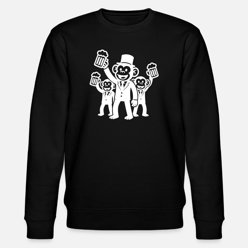 Junggesellenabschied Affe Team Bräutigam - Stanley/Stella Unisex Bio-Sweatshirt CHANGER  - Schwarz