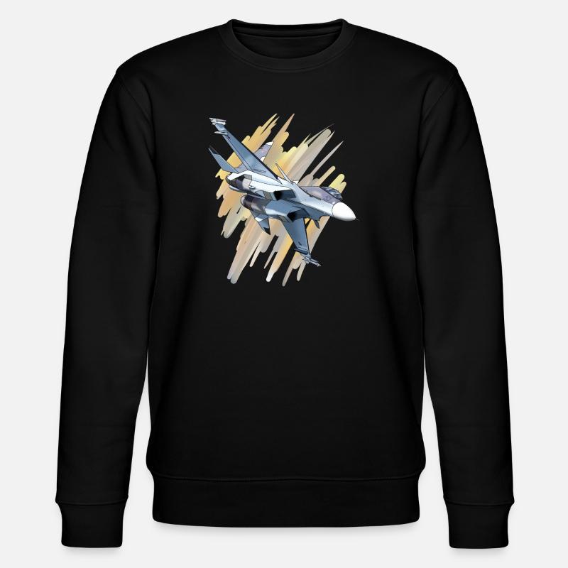 Kampfjet im Dynamikdesign - Stanley/Stella Unisex Bio-Sweatshirt CHANGER  - Schwarz